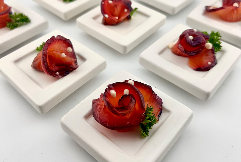 A plated course from the tasting menu